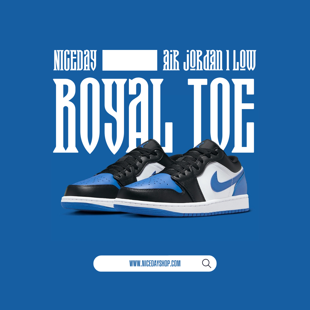 NICEDAY 現貨Nike Air Jordan 1 Low Royal Toe 皇家藍低筒男款55