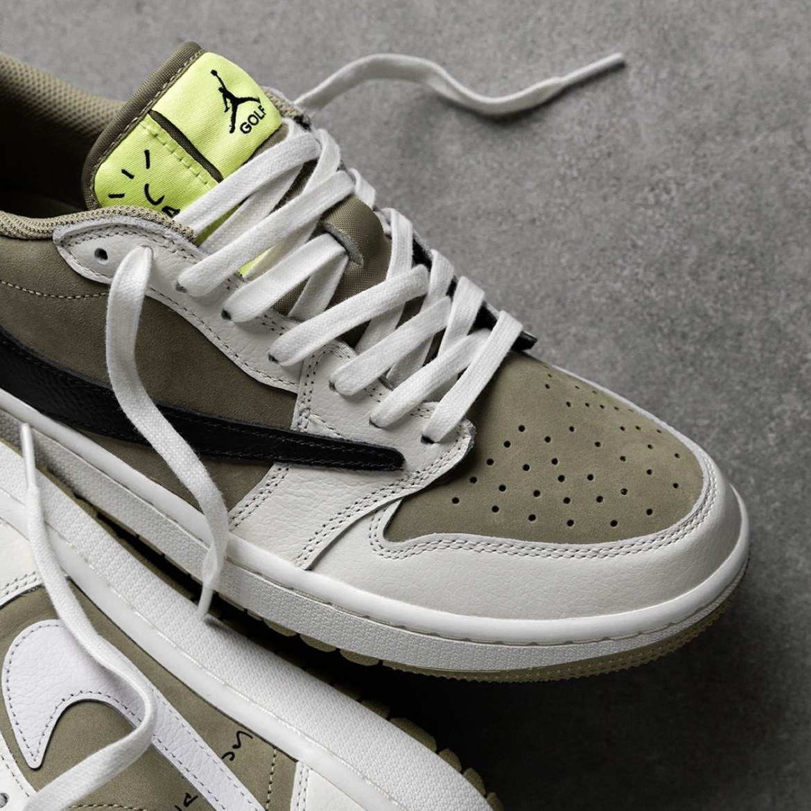 Nike Air Jordan 1 Golf x Travis Scott Neutral Olive 低筒 倒勾 橄欖綠