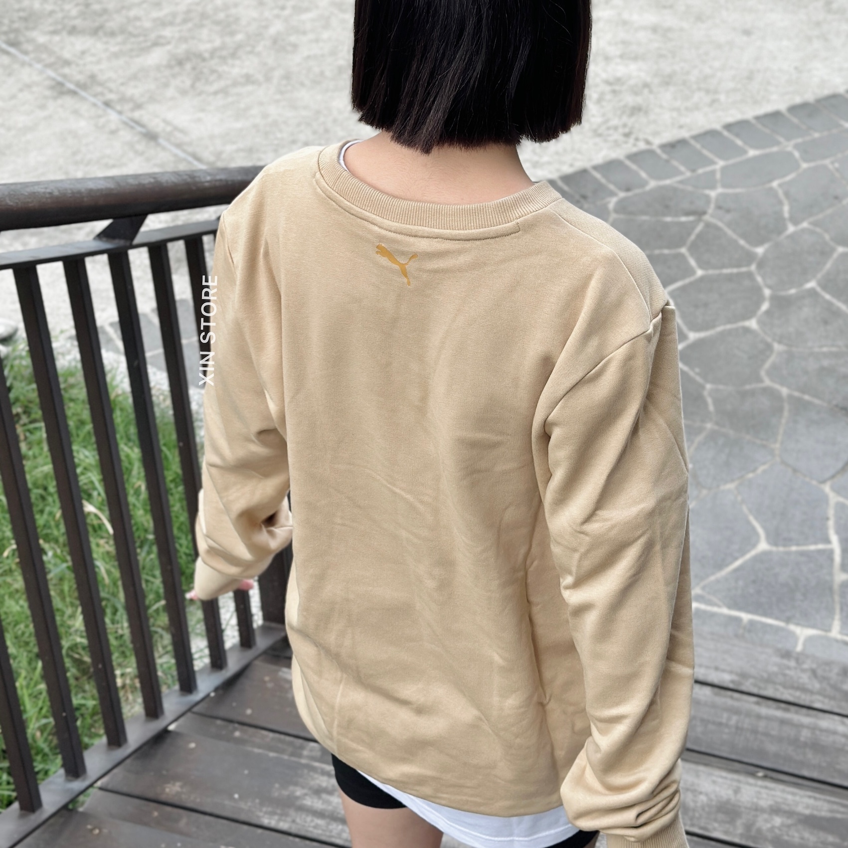 【現貨】Puma Mono 長袖 大學Tee Logo 印花 黑 灰 奶茶