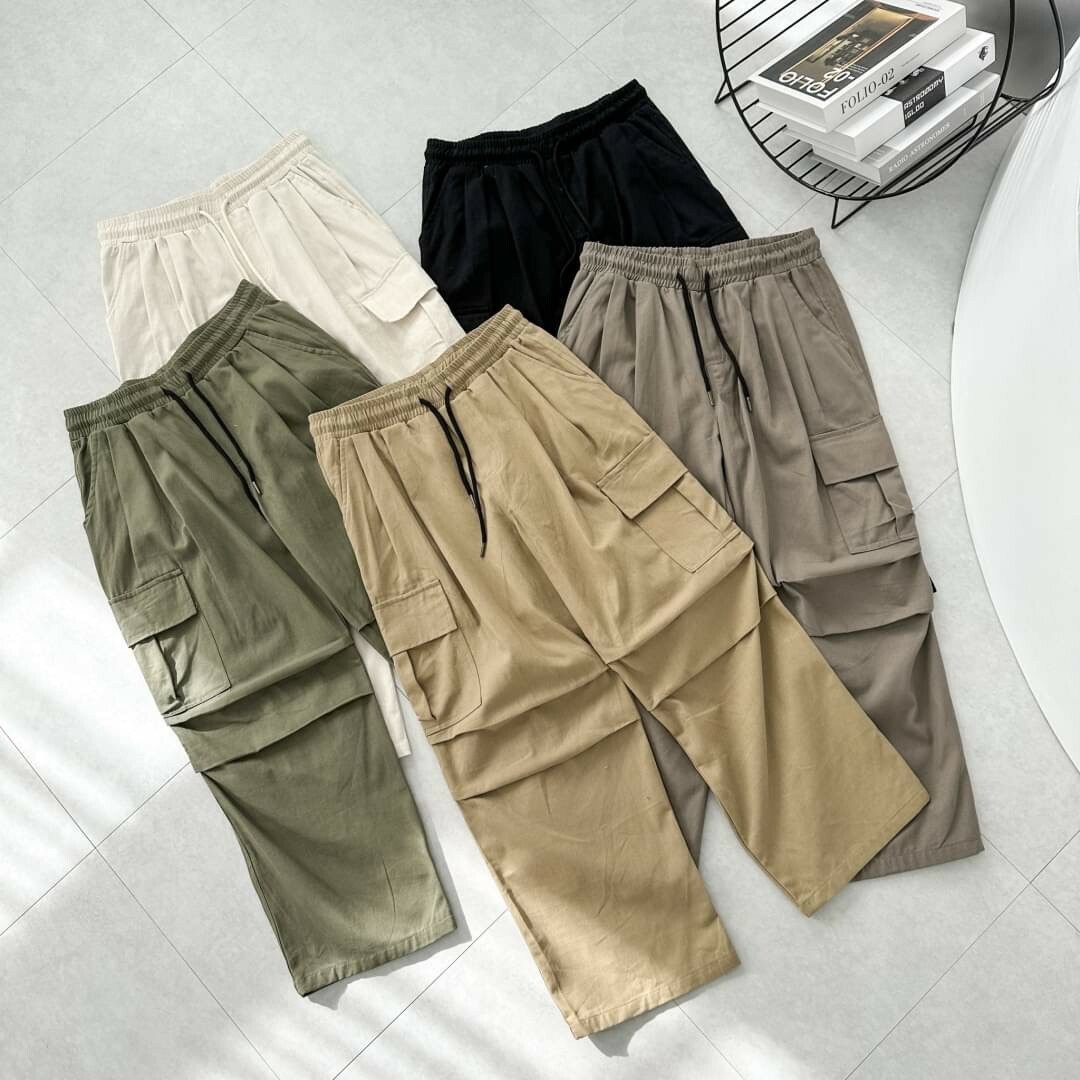 自訂款 寬版口袋工作長褲 Y2K ( 1722 )