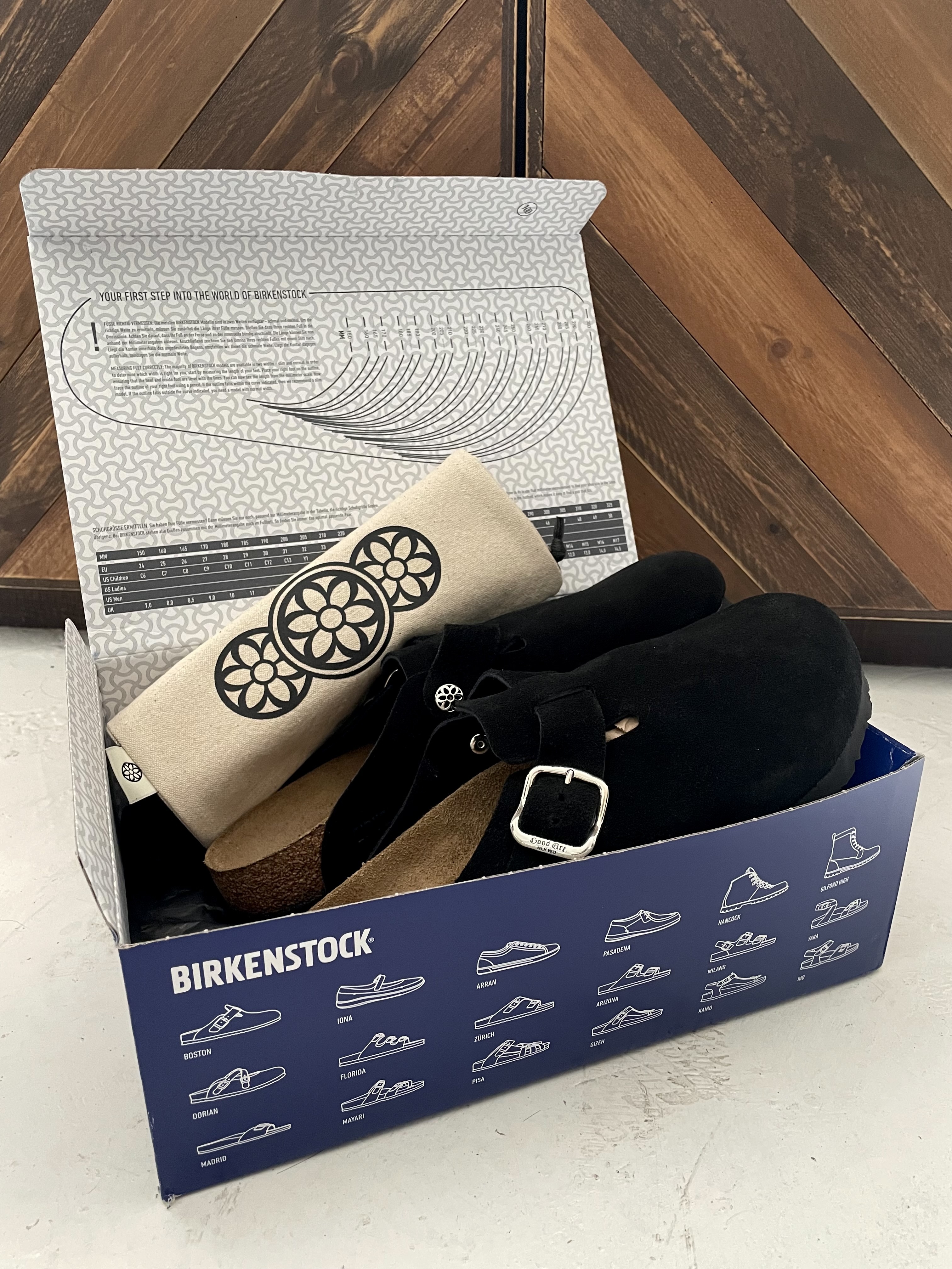GA X Birkenstock Boston Hippy Dippers (Black Suede)