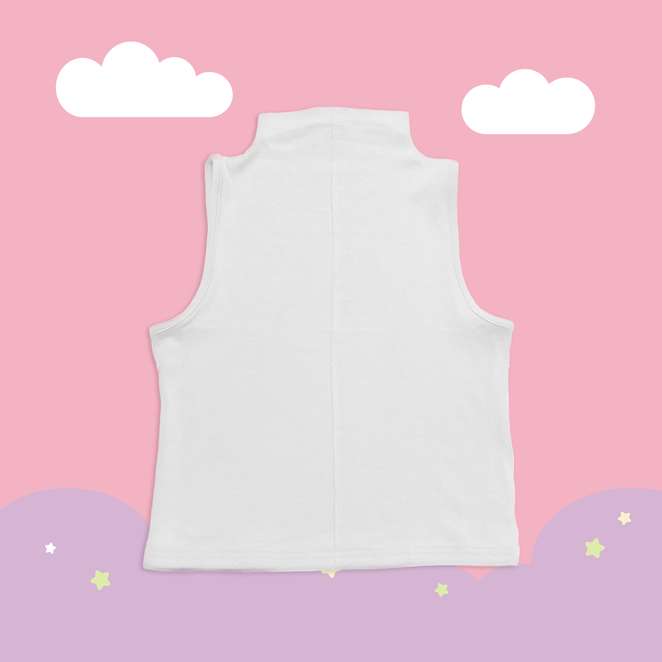 こ♡こ 簡約立體車邊微高領背心