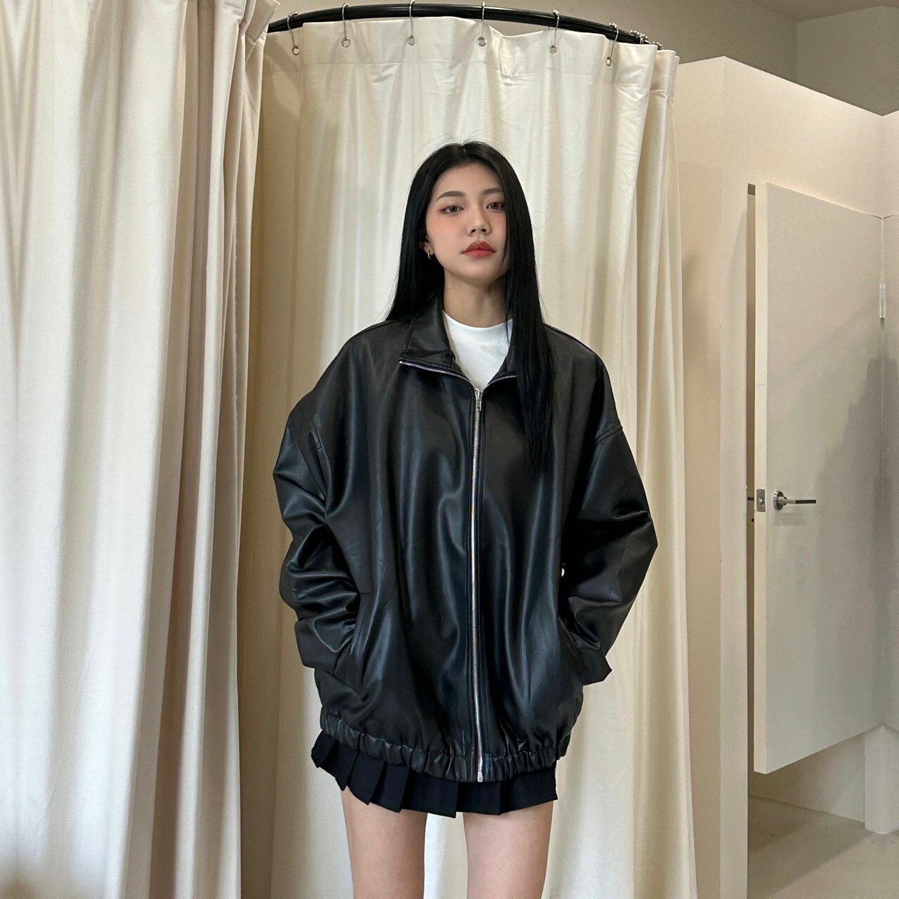 被帥暈的寬鬆皮夾克