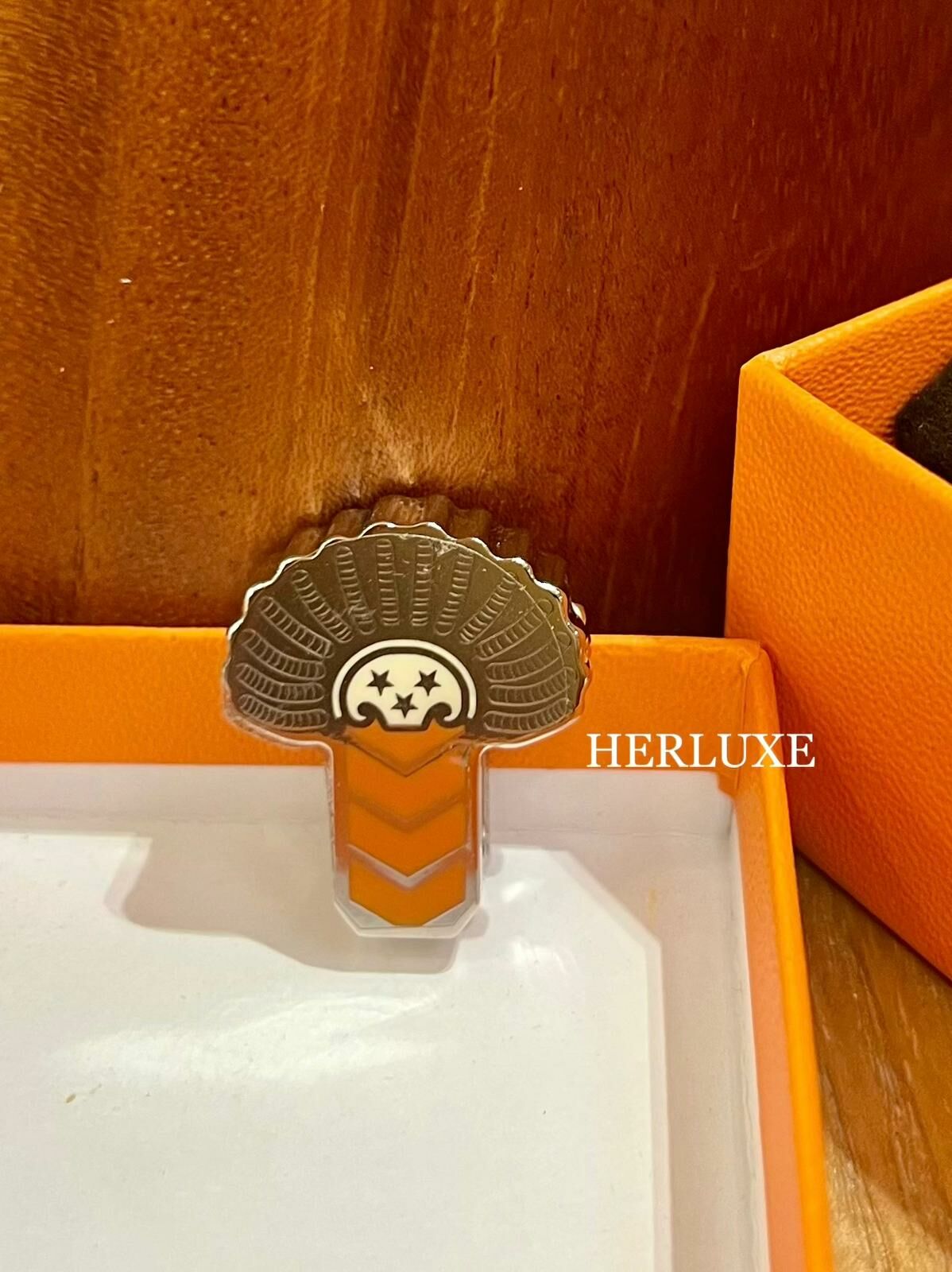 Epaulette twilly ring orange ck