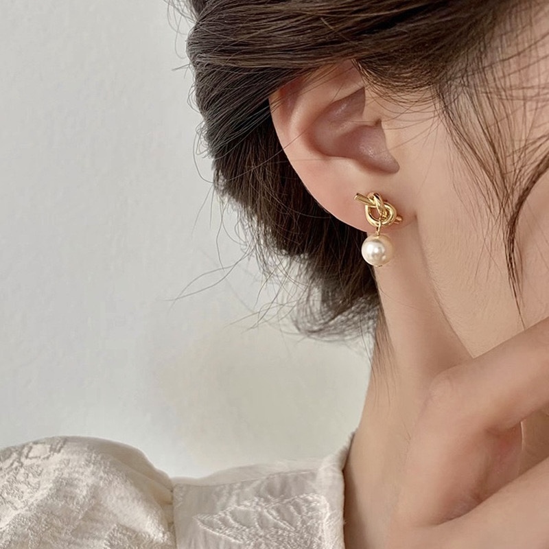 金扭結”白銀珍珠小吊墜