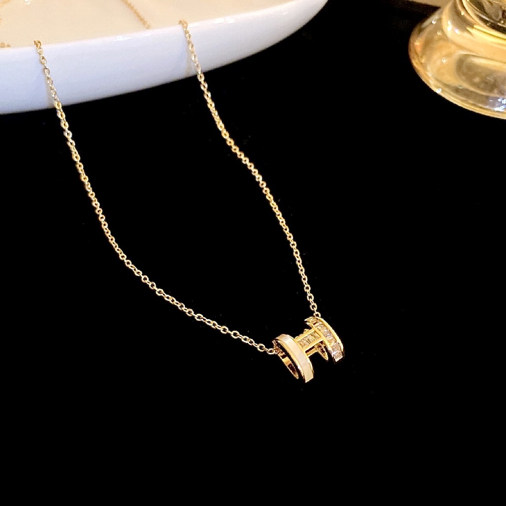 H白金鑽母貝項鍊