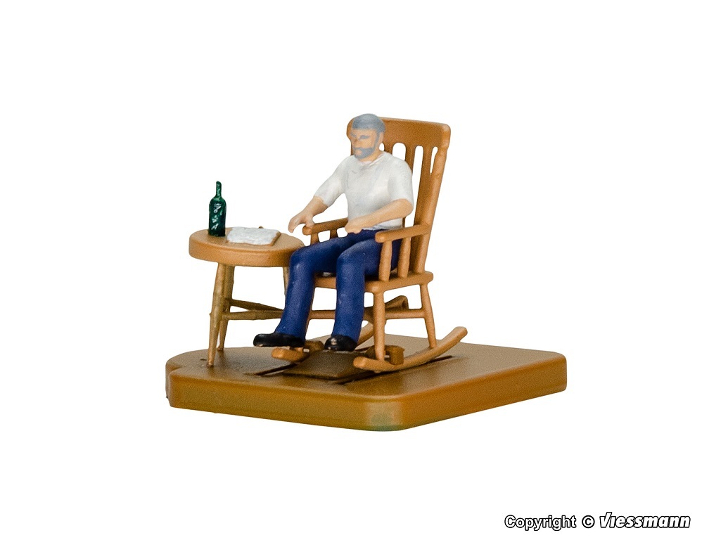 Viessmann 1560 HO scale Man in rocking chair, moving