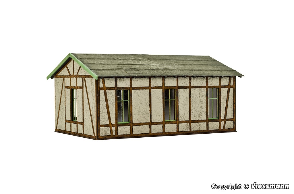 Vollmer 45640 HO scale Workshop with plaster/timber-framed facade - Polyplate kit