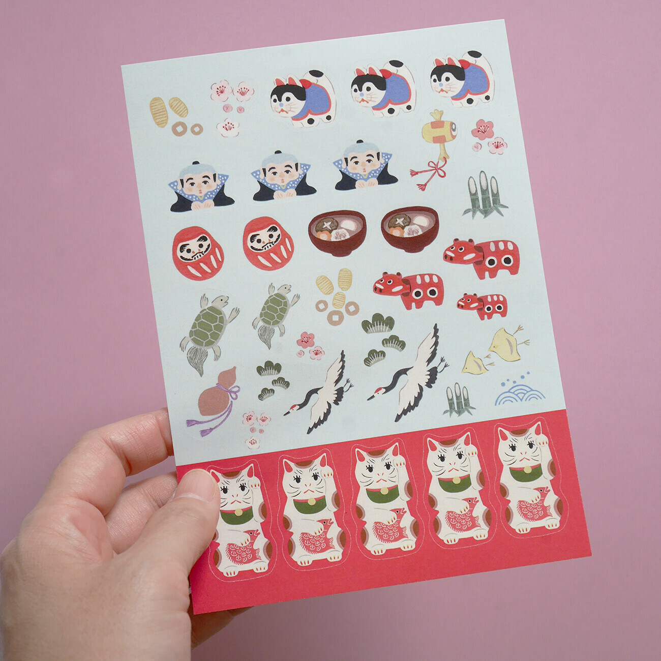 幸運符 水彩插畫貼紙｜日本 4legs