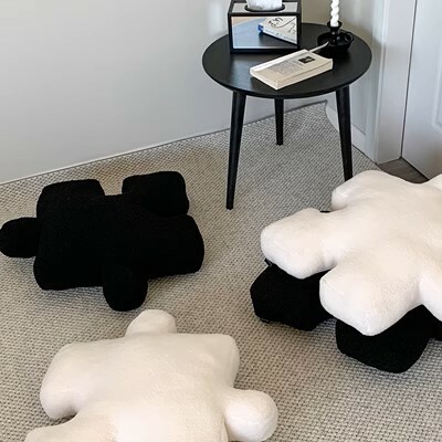 《3127》INS拼圖簡約黑白靠枕