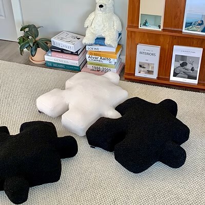 《3127》INS拼圖簡約黑白靠枕