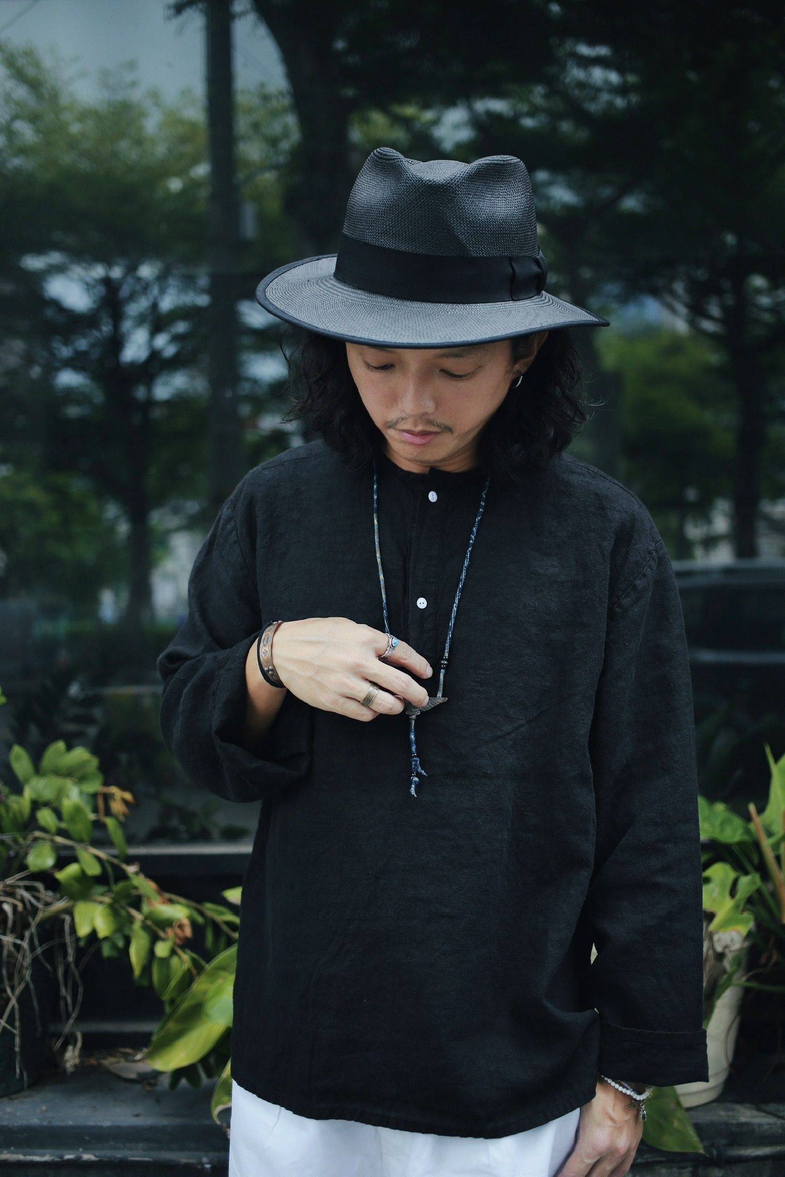 Vintage Russia army sleeping shirts-overdye / 俄羅斯軍睡袍襯衫-黑染