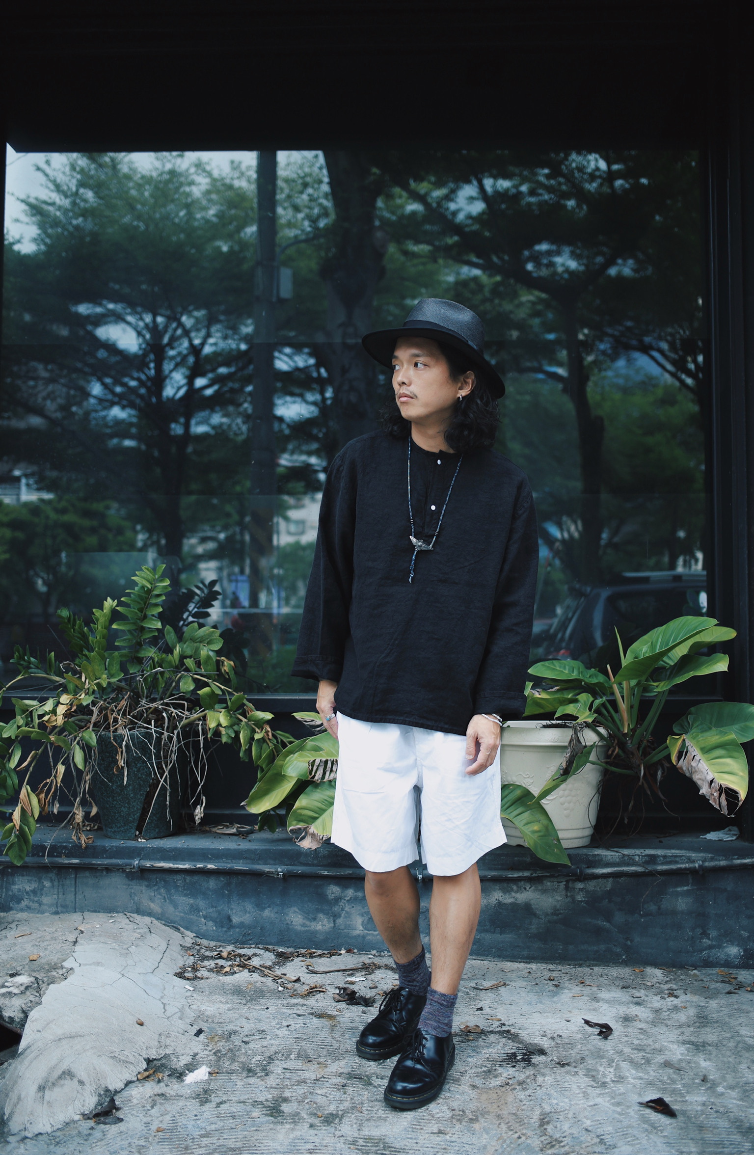 Vintage Russia army sleeping shirts-overdye / 俄羅斯軍睡袍襯衫-黑染