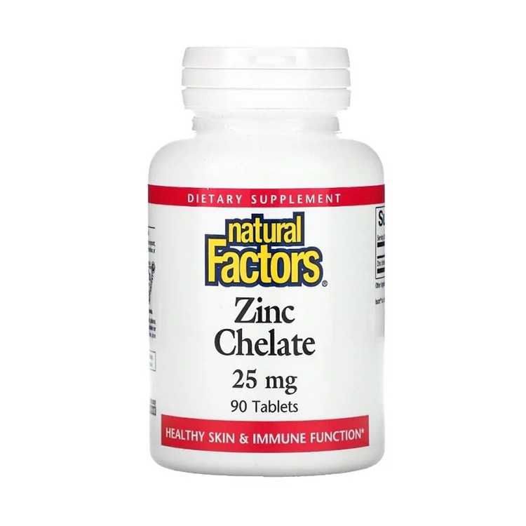 美國Natural Factors Zinc Chelate 螯合鋅 25 毫克，90 片裝|香港觀塘門市