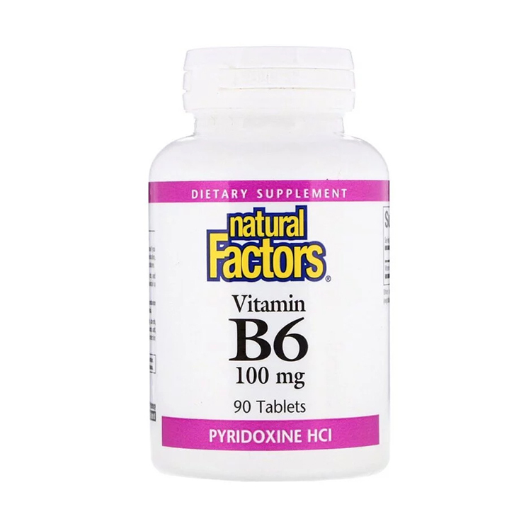 Natural Factors, Vitamin B6, Pyridoxine HCl, 100 mg, 90 Tablets