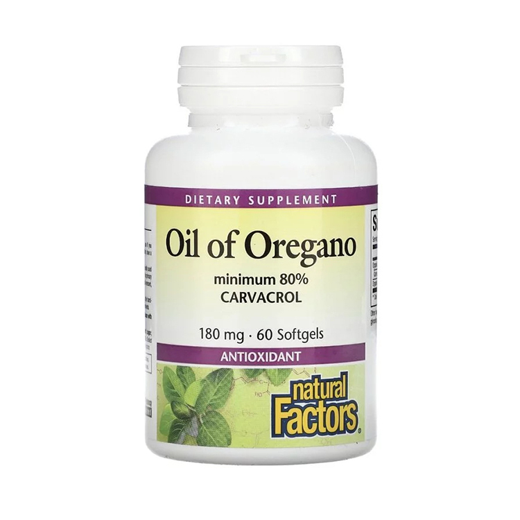 Natural Factors Oil Of Oregano 180mg ,60 Softgels