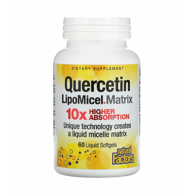Natural Factors Quercetin LipoMicel Matrix, 60 Liquid Softgels