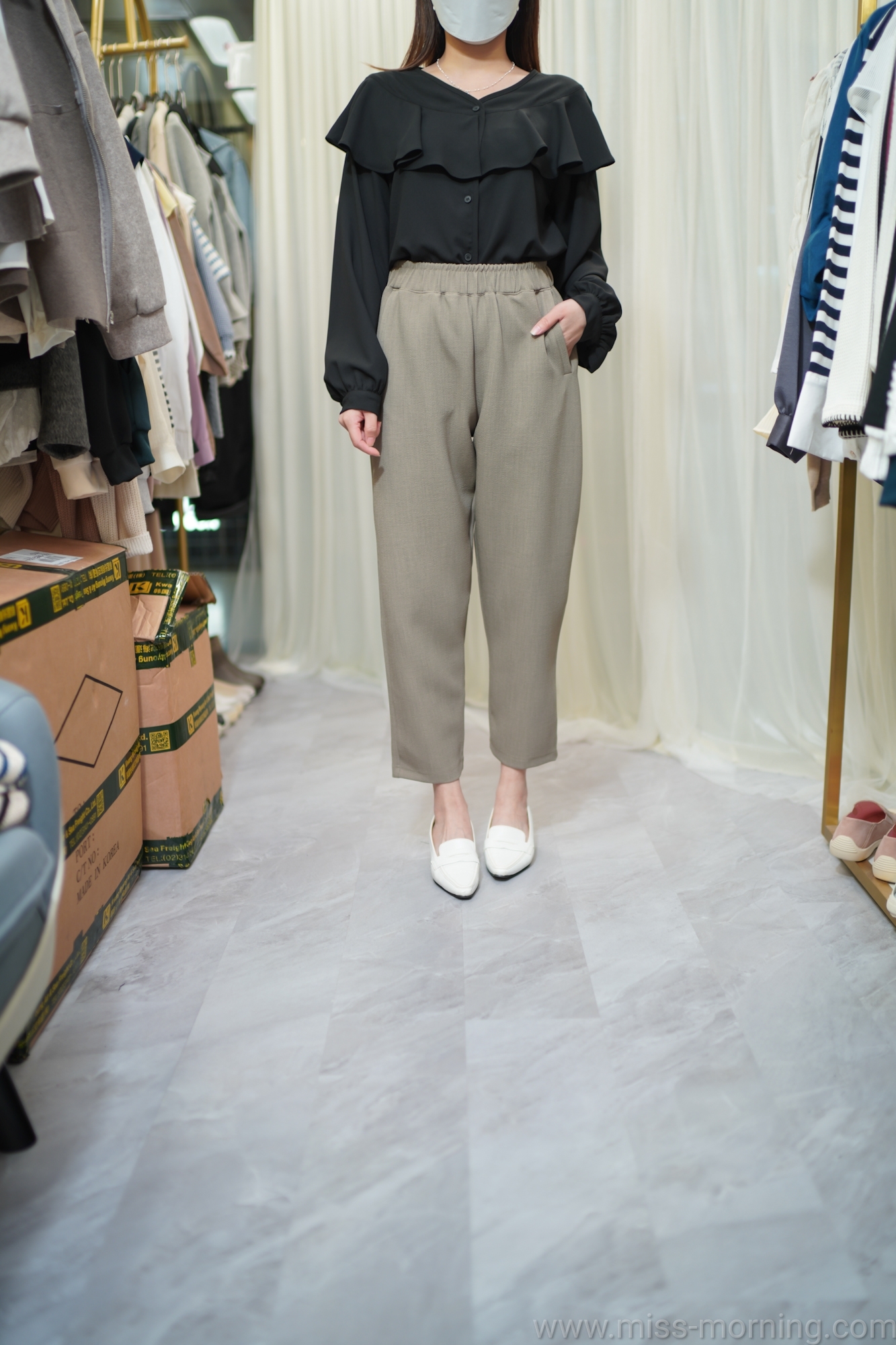 斗篷款雪紡上衣(13452)