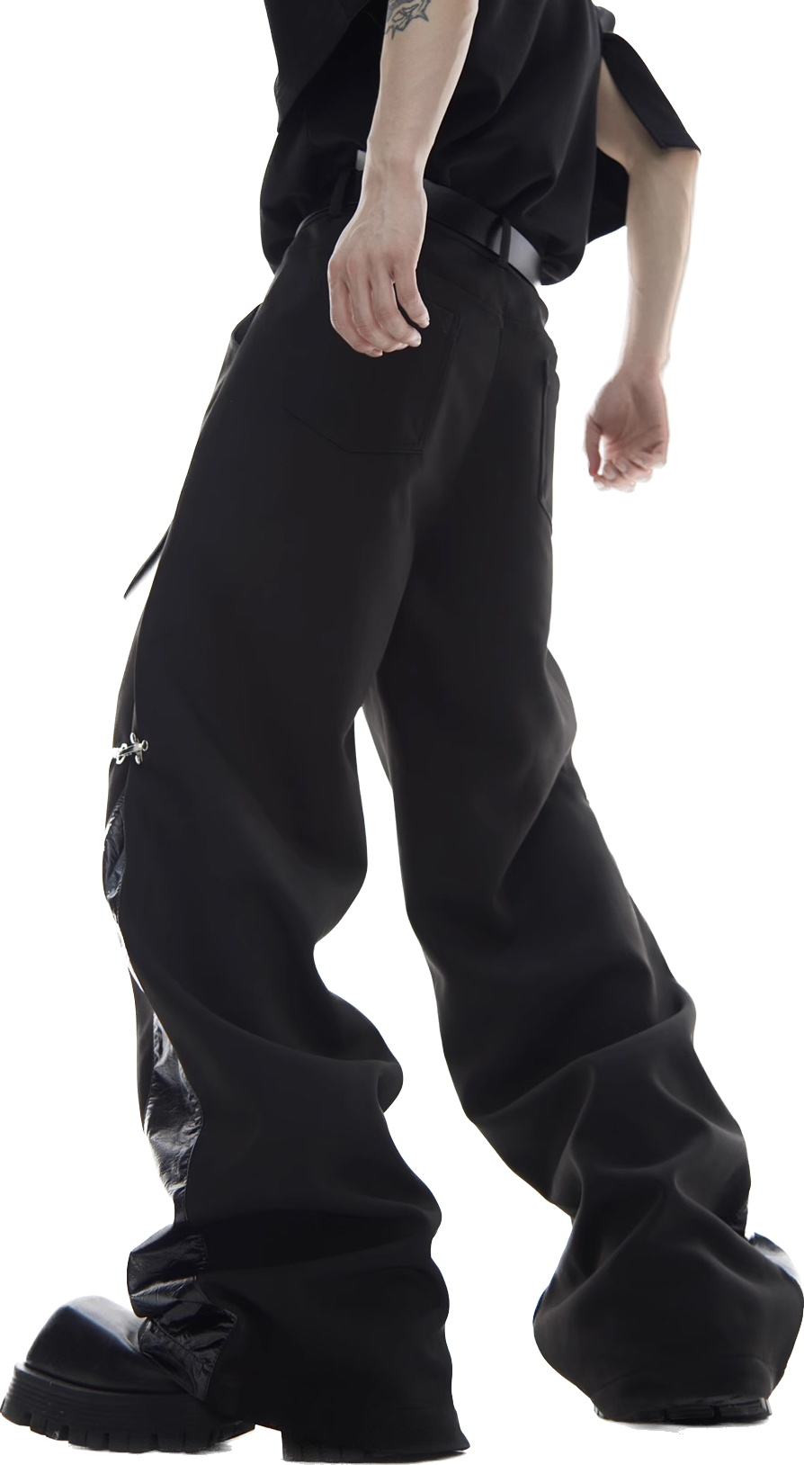 HK07 解構金屬西裝褲拼接長褲