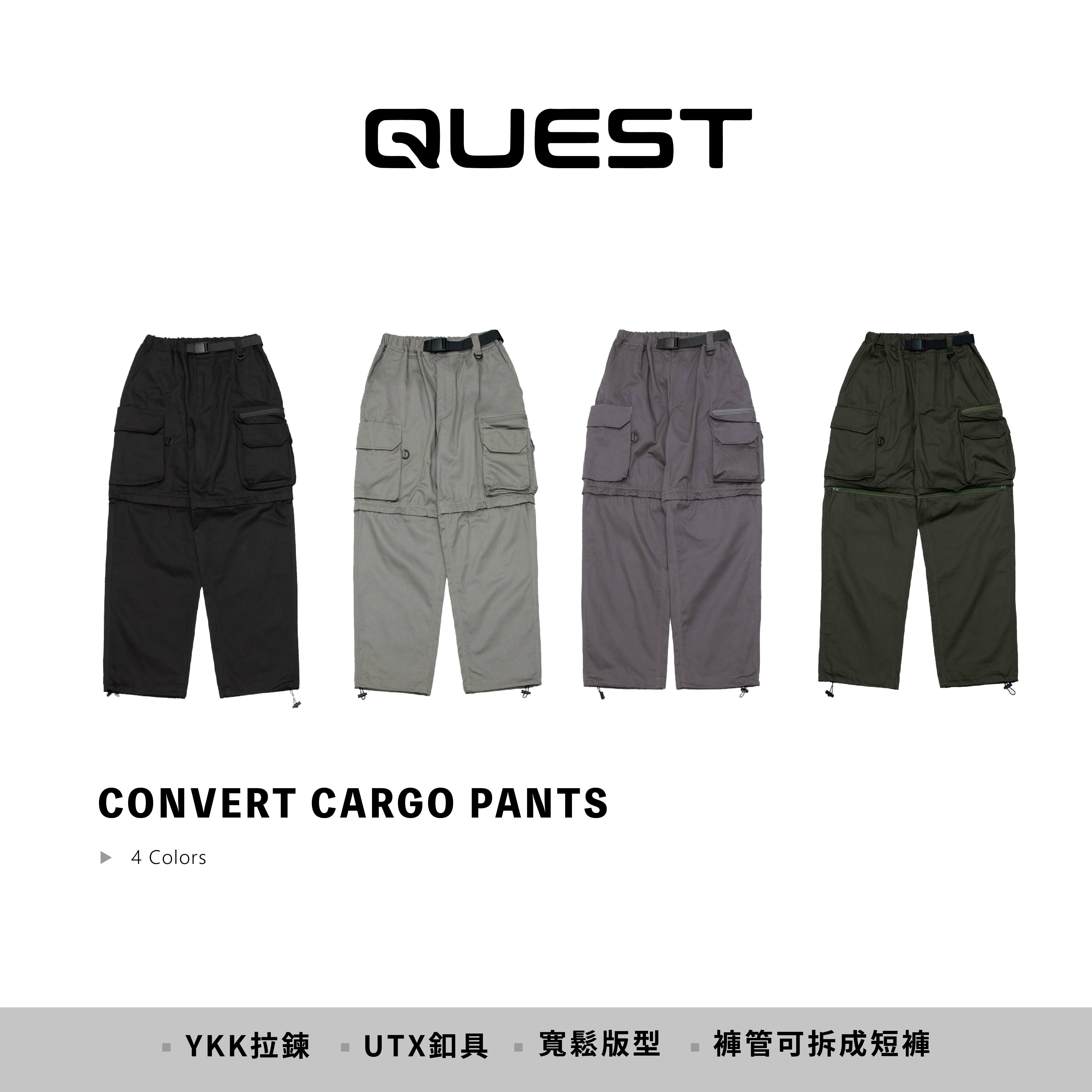 ☆ETW☆【EASY TO WEAR】QUEST CONVERT CARGO PANTS 可拆式 工裝褲 黑 軍綠 四色