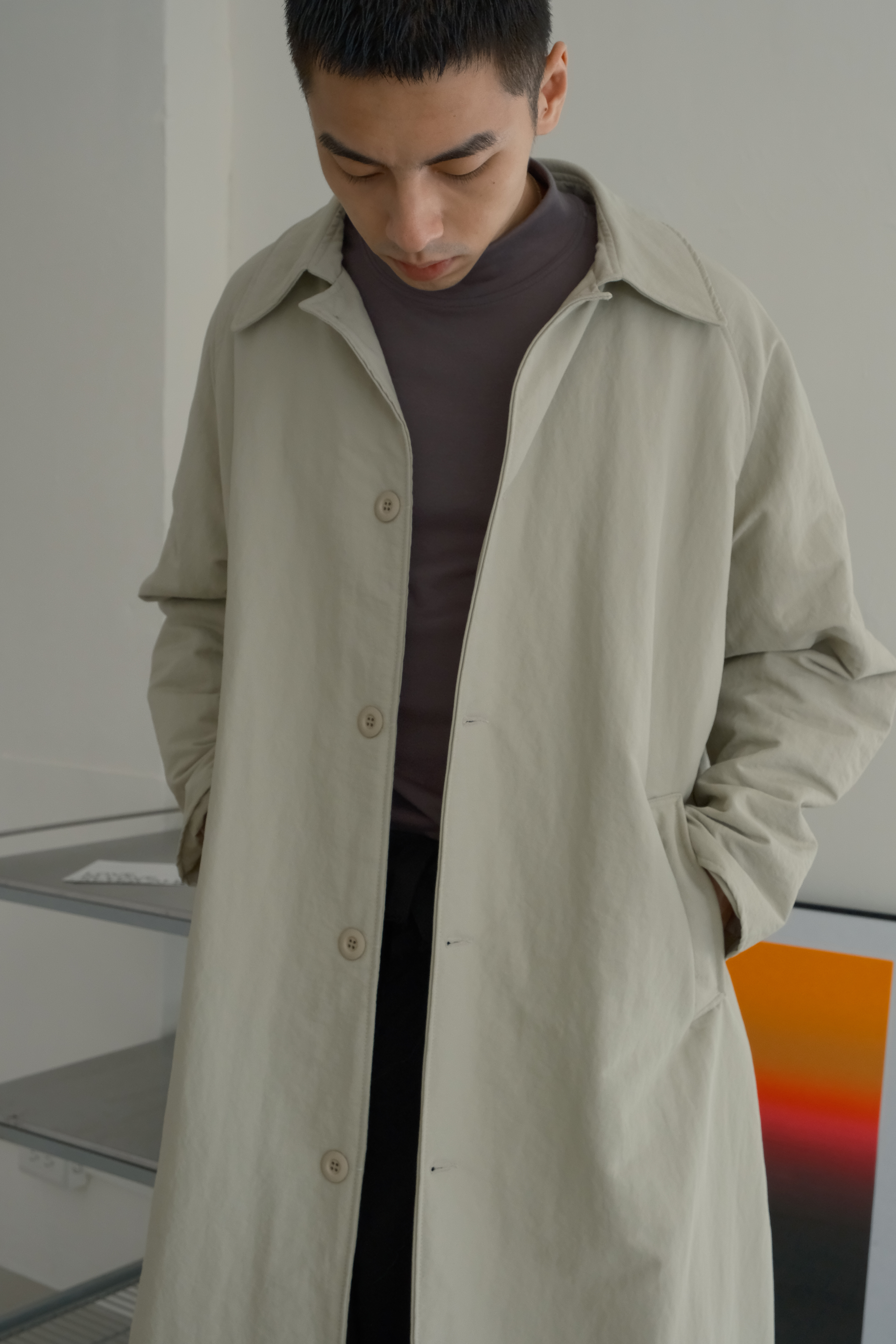 側開釦長版風衣外套_2col