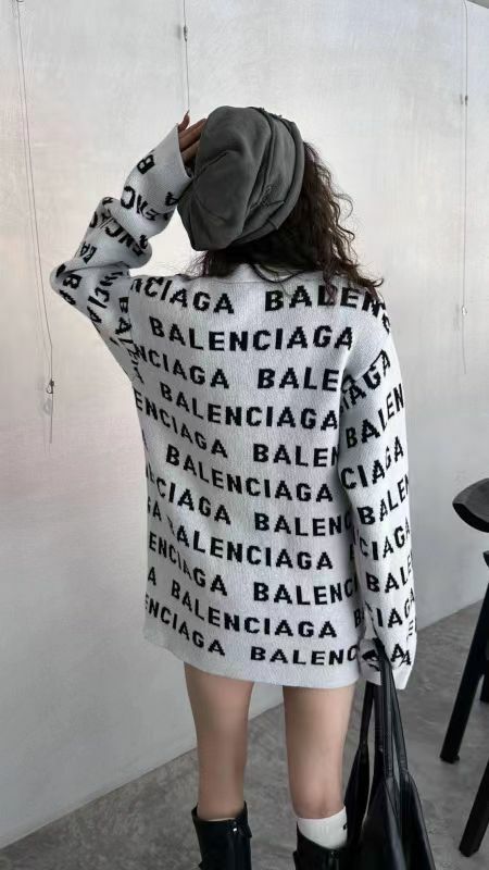 Balenciaga  白色彈幕針織開衫 766414  T1673   3377 -T