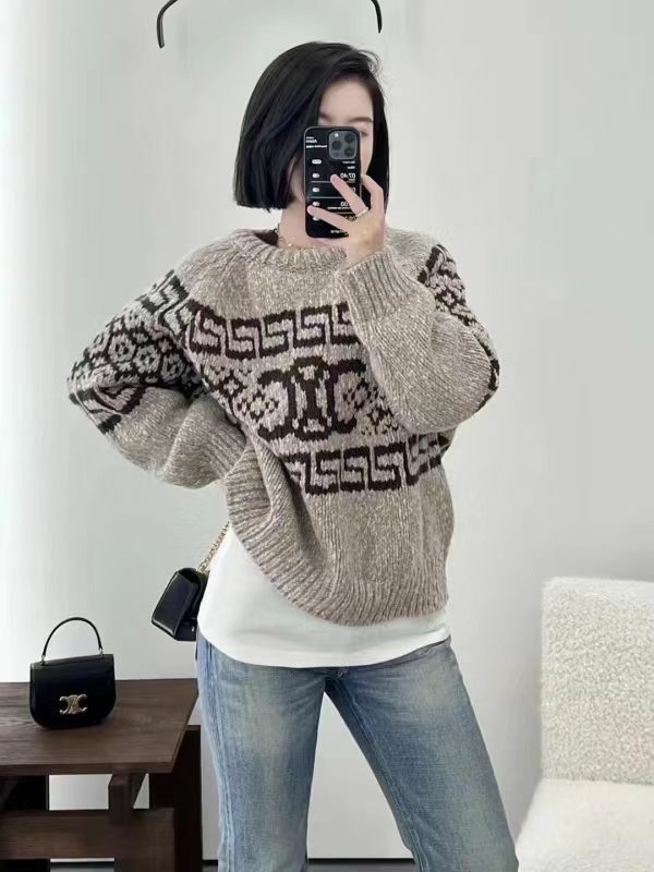 Celine  女款羊毛圓領套頭毛衣 2ADW68  24V   18TP -T