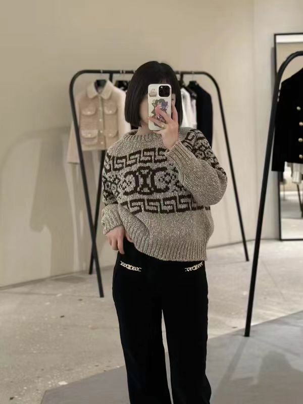 Celine  女款羊毛圓領套頭毛衣 2ADW68  24V   18TP -T