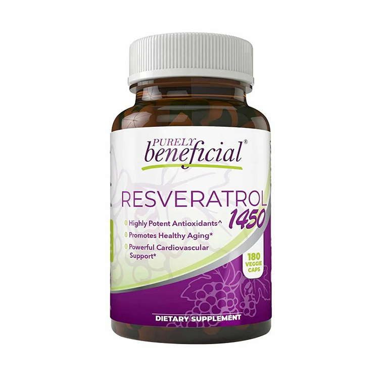 Purely Beneficial Resveratrol 1450mg,Anti-Aging , 180 Veggie Caps