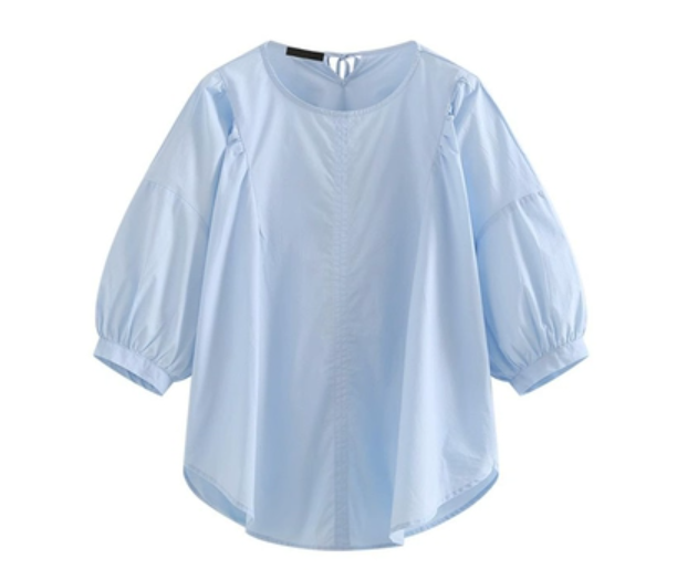 Round neck shirt, quarter sleeve shirt
