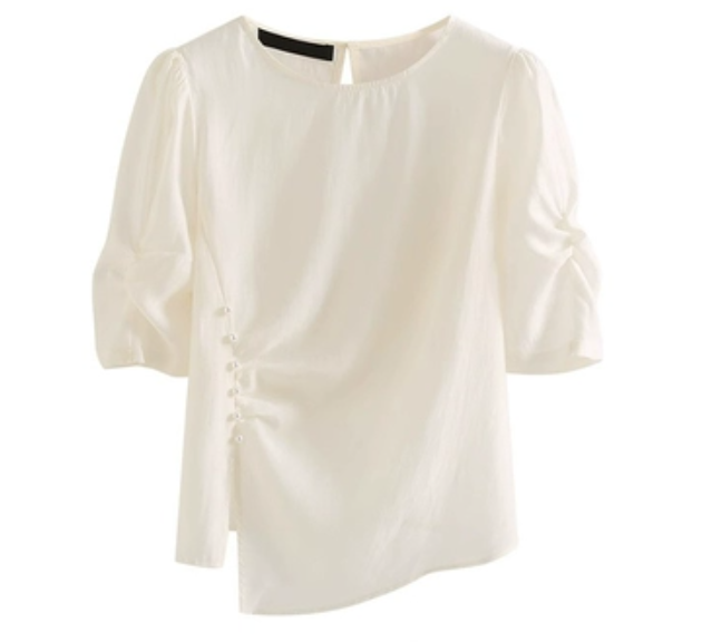 Chic round neck half sleeve shirt
