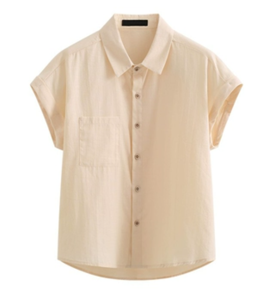Versatile commuter cotton and linen shirt