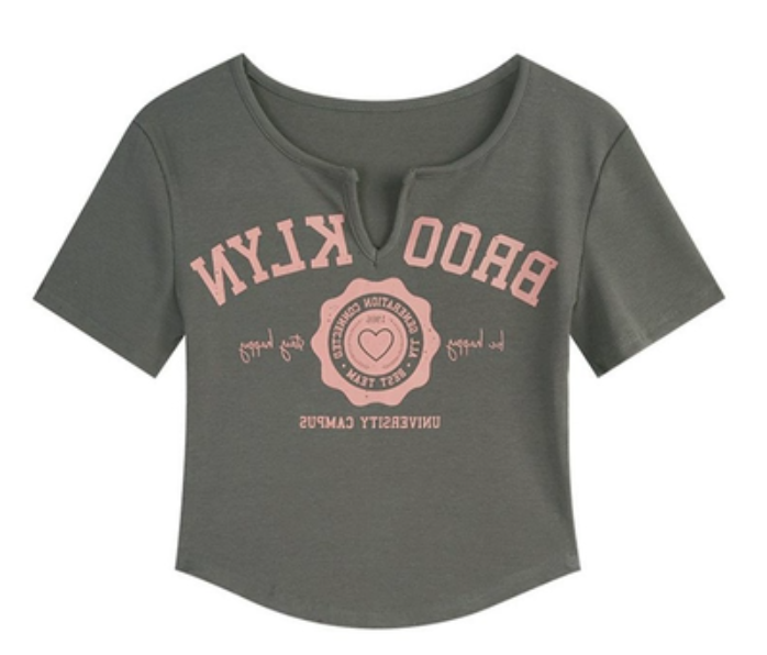 Retro sweet and spicy short T-shirt
