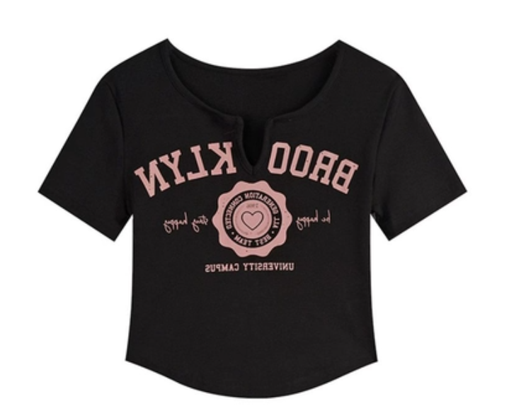 Retro sweet and spicy short T-shirt