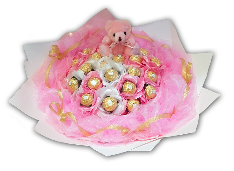 小熊花朵金莎花束21-chocolate-bear-bouquet金莎花束實體店面,金莎花束推薦,金莎花束桃園,金莎巧克力花束哪裡買,金莎花束diy,畢業花束推薦,情人節花束推薦,幸福禮物婚禮小物,桃園花店,桃園婚禮小物