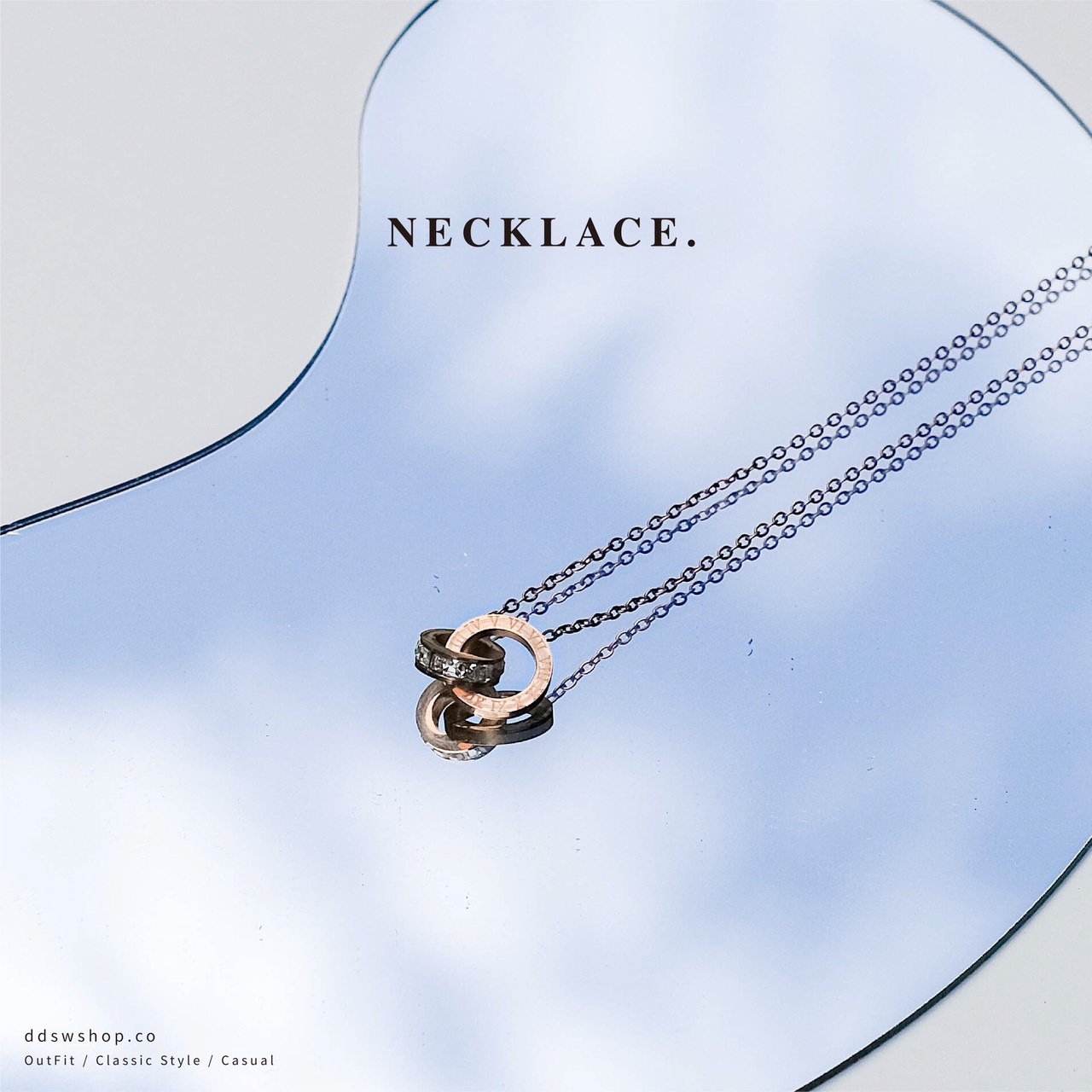 D.ecorate 雙環吊墜鎖骨項鍊