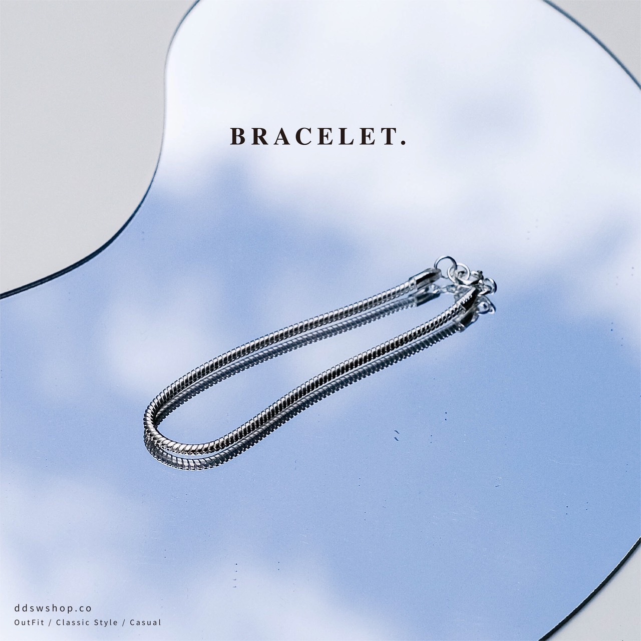 D.ecorate S925 蛇骨光面手鍊