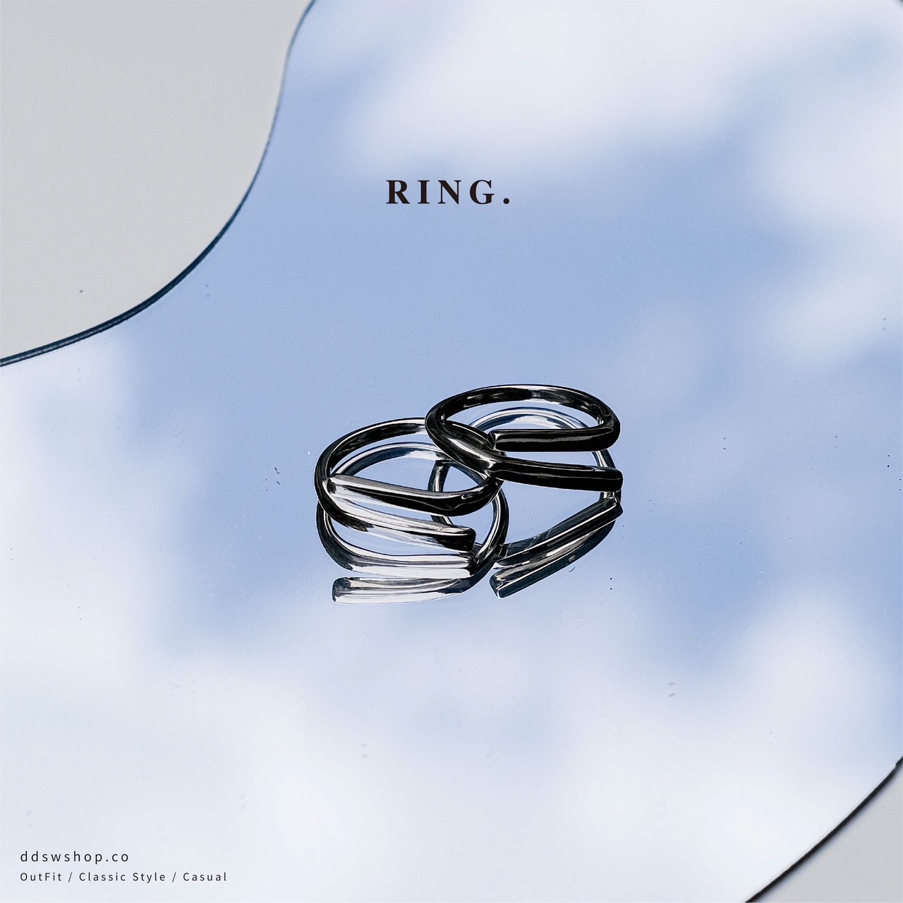 D.ecorate 簡約平行開口戒指