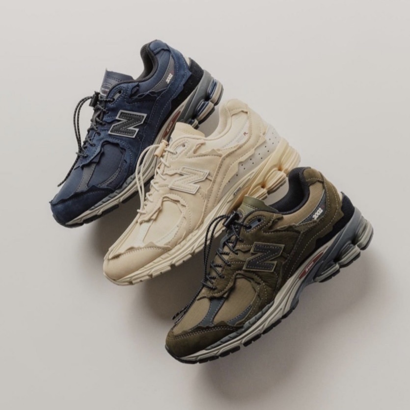New Balance 2002R 奶油杏/墨綠/墨藍/卡其 拼接 破碎