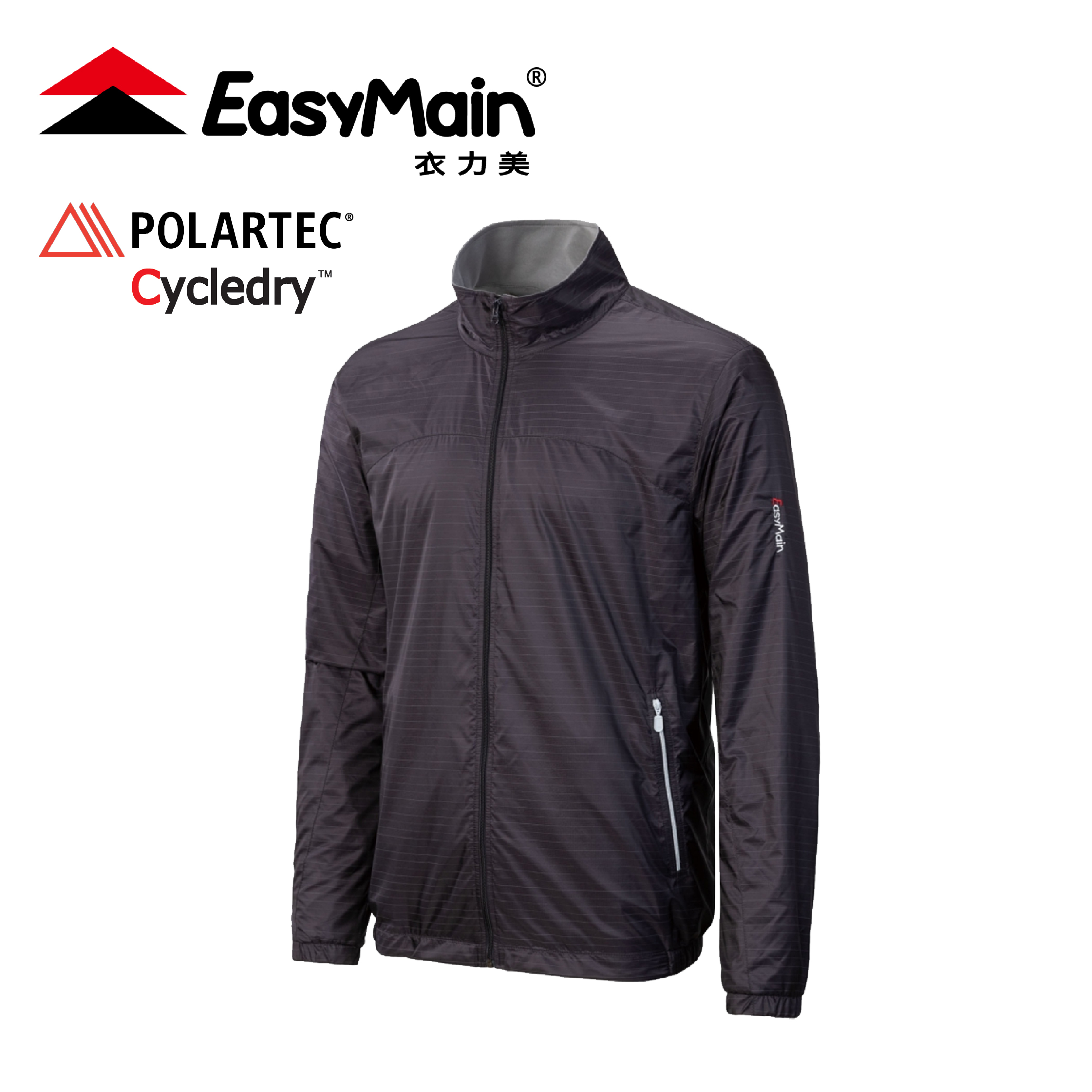 EasyMain衣力美 防風雙層保暖外套 男款 (碳黑) 04EMC23093