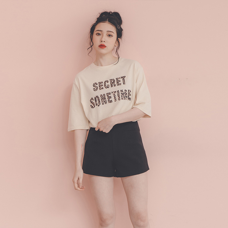 後拉鍊知性短褲