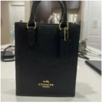 [S] COACH CJ500 PLLD LTH NS MINI TOTE,IM/BLACK, 195031937163 (SCO555)