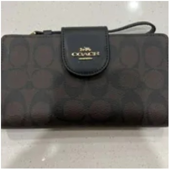 [S] COACH C2874 SIG CLRBLK TECH WLT,IM/BROWN/BLACK, 195031162862 (SCO557)