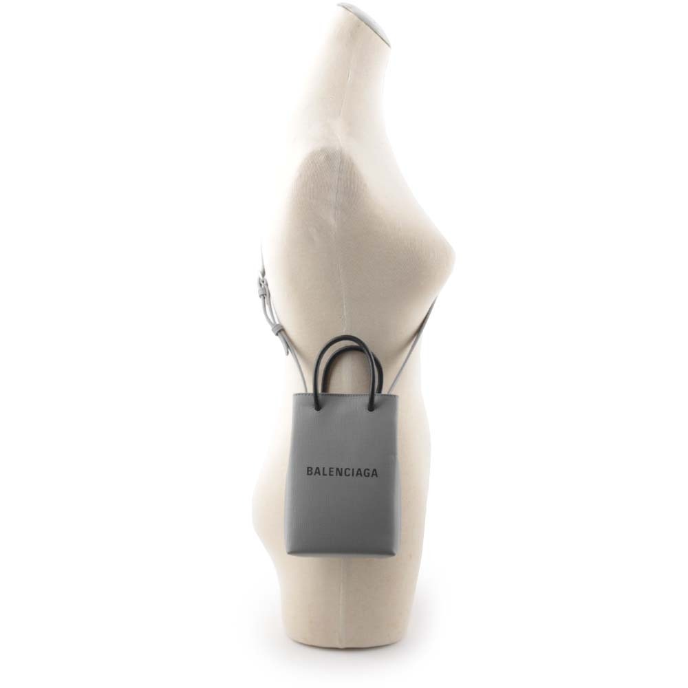 【BALENCIAGA】Logo購物手機袋(灰色) 757773 0AI2N 1160