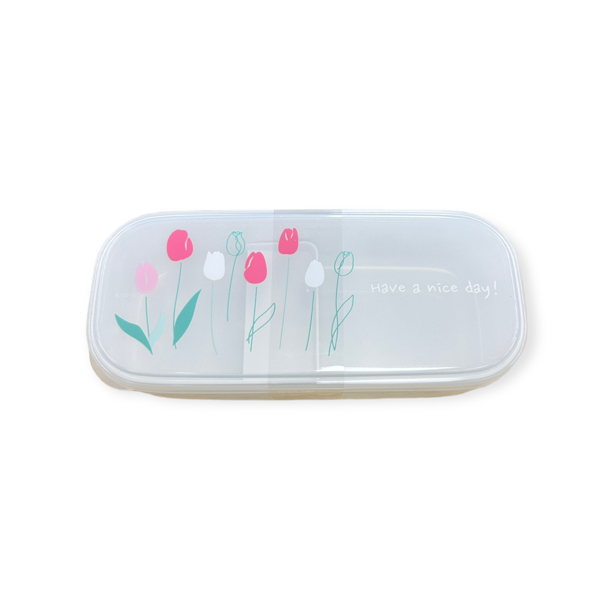 NAKAYA 鬱金香圖案飯盒 內附分隔板 510ml（白色/藍色/粉紅色）