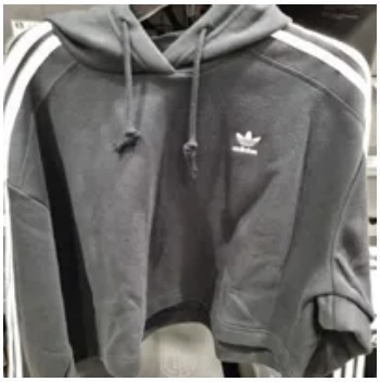 [S] ADIDAS SHORT HOODIE,BLACK, HC2016 (SAD90)