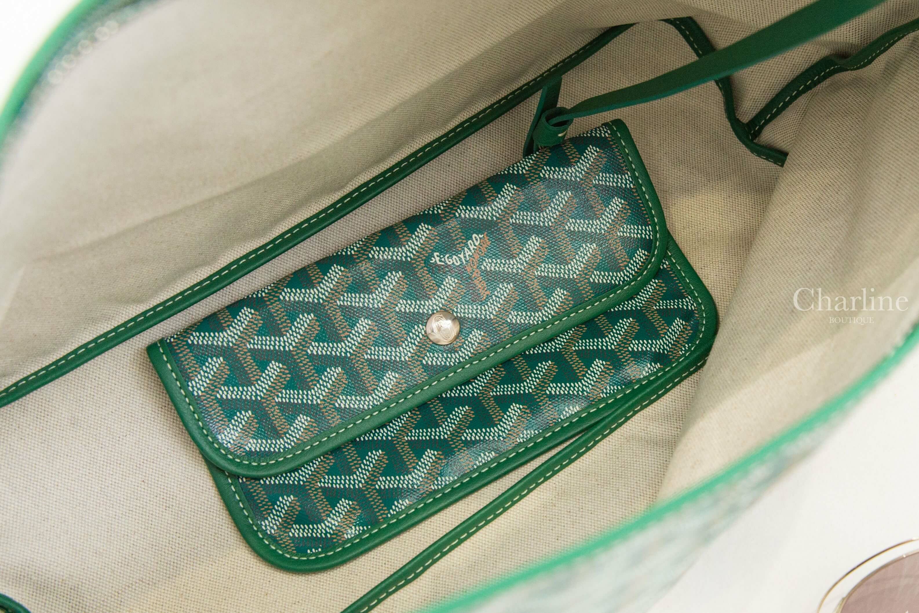 Goyard Bohème Hobo Bag 綠色奶茶色愛心手提肩背包-Charline Boutique 精品代購