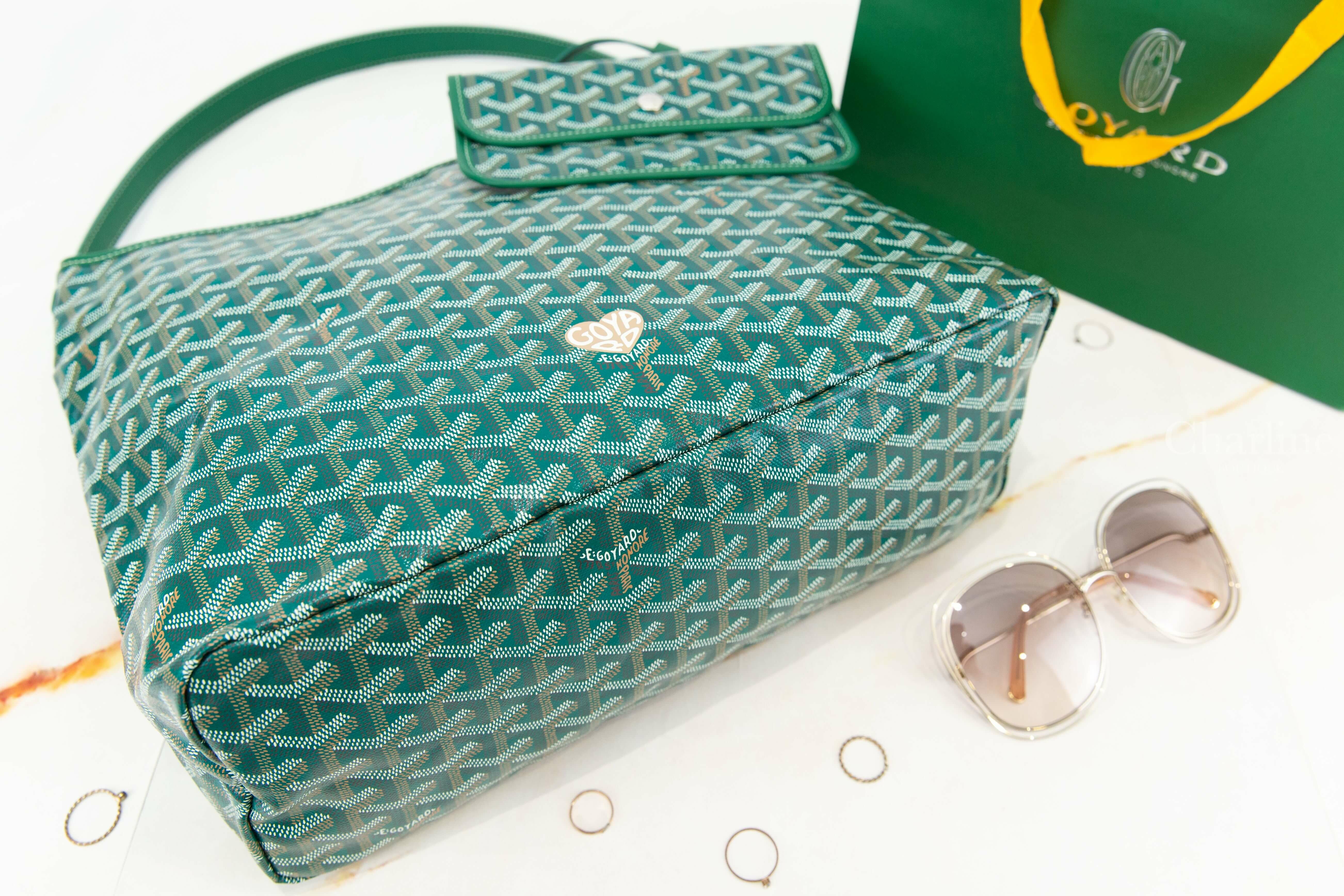 Goyard Bohème Hobo Bag 綠色奶茶色愛心手提肩背包-Charline Boutique 精品代購