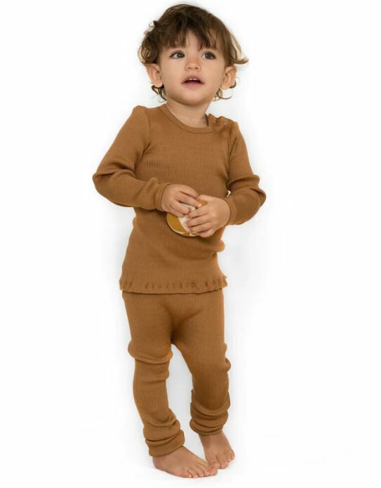 MINIMALISMA 絲綢羅紋長褲 Bieber -Bronze 褐