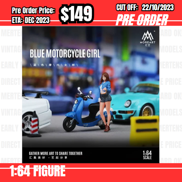 PO-$149 * Moreart * 1:64 Blue Motorcycle Girl [OD16/10]